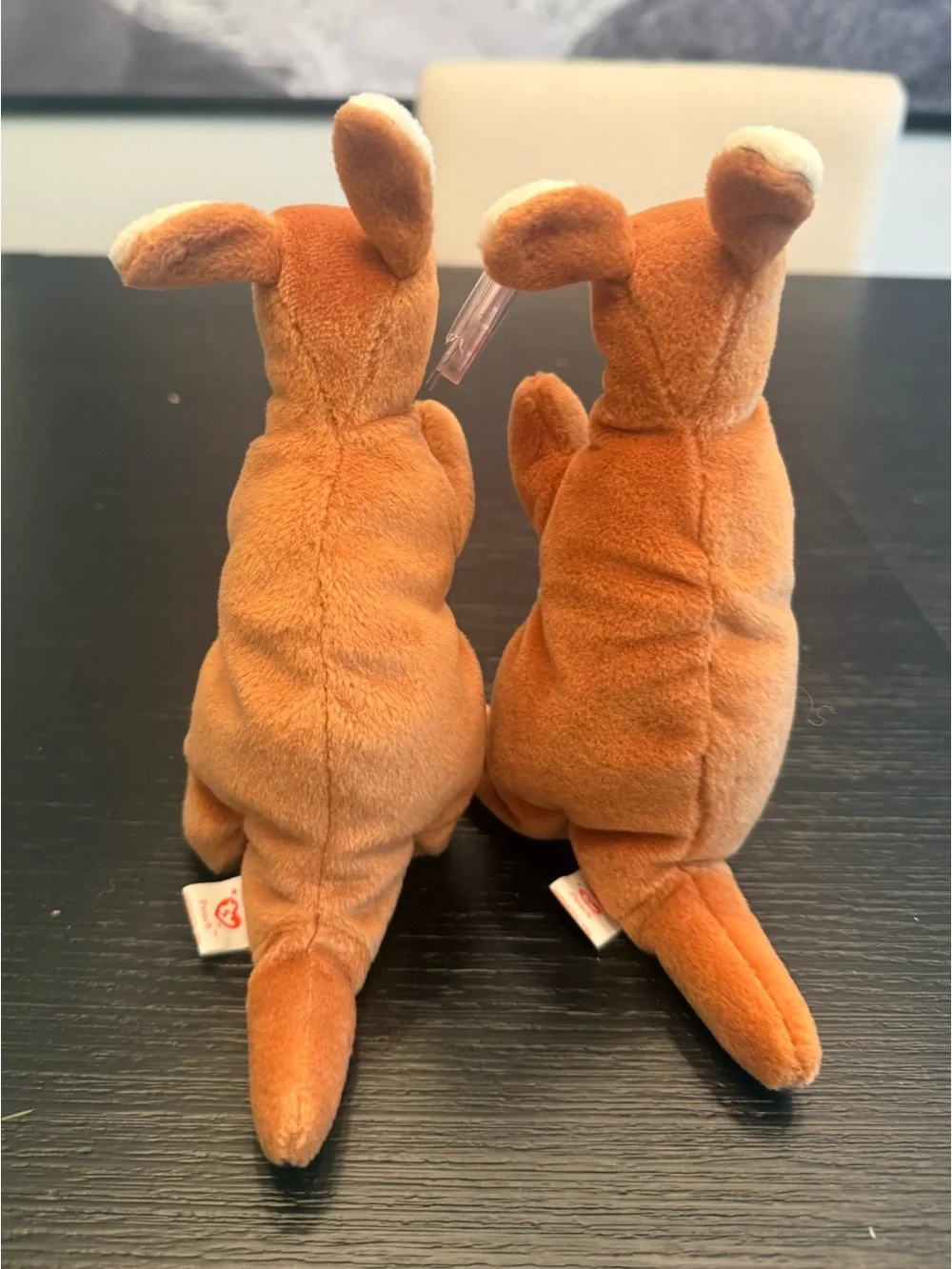 NWT Vintage Ty Beanie Babies Bundle of (2) Pouch Kangaroos Stuffed Animals